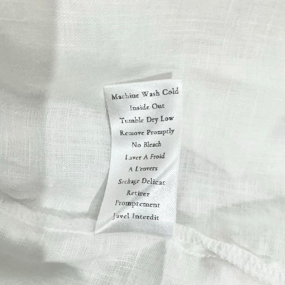Frank & Eileen Mackenzie Linen Shirt White Oversized Size OS Button Up - Picture 10 of 11